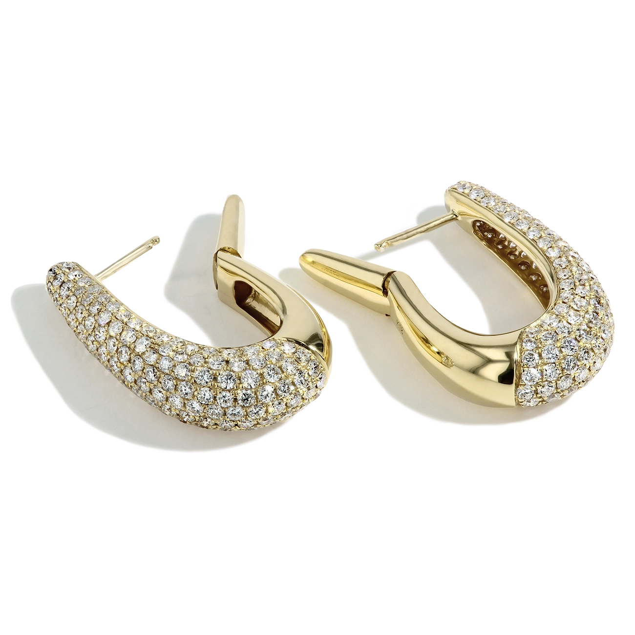 Diamond Pavé Halfway Hoop Earrings