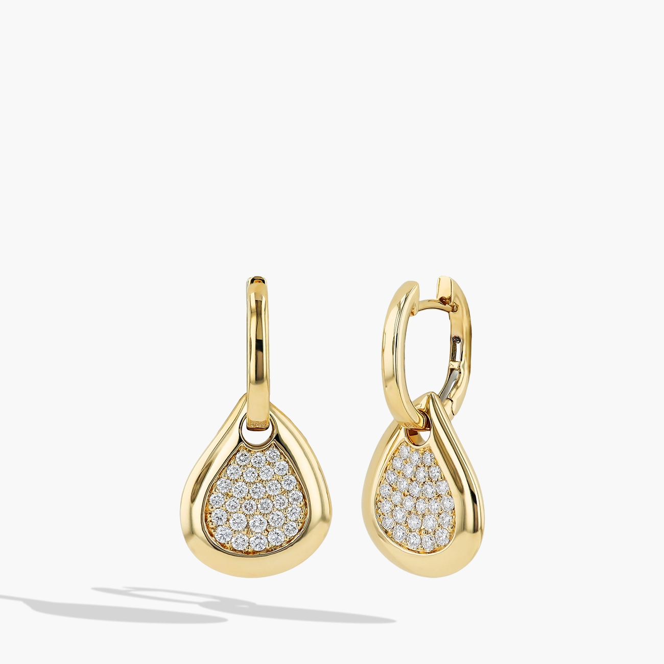 Diamond Pavé Teardrop Drop Earrings