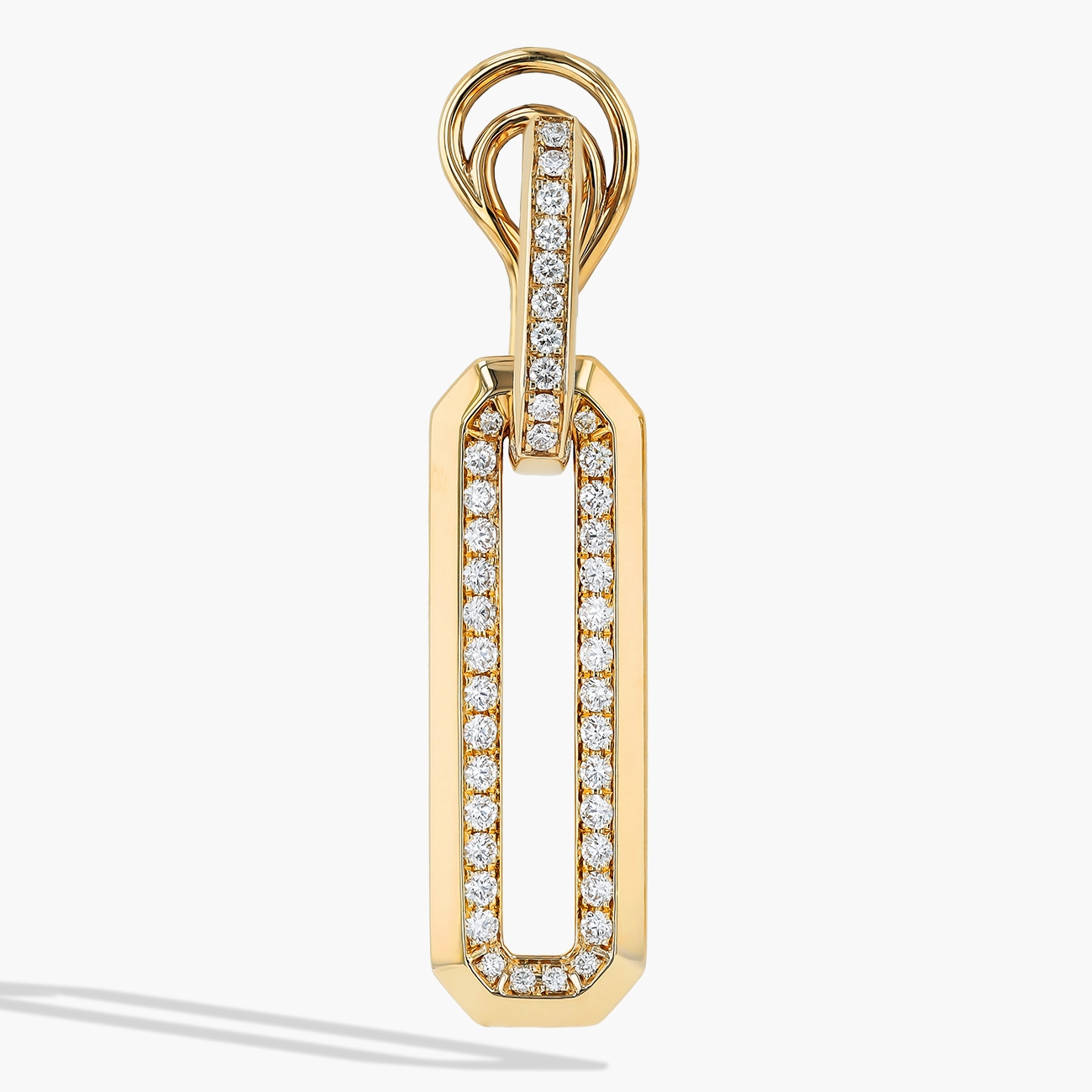 Diamond Pavé Open Link Drop Earrings