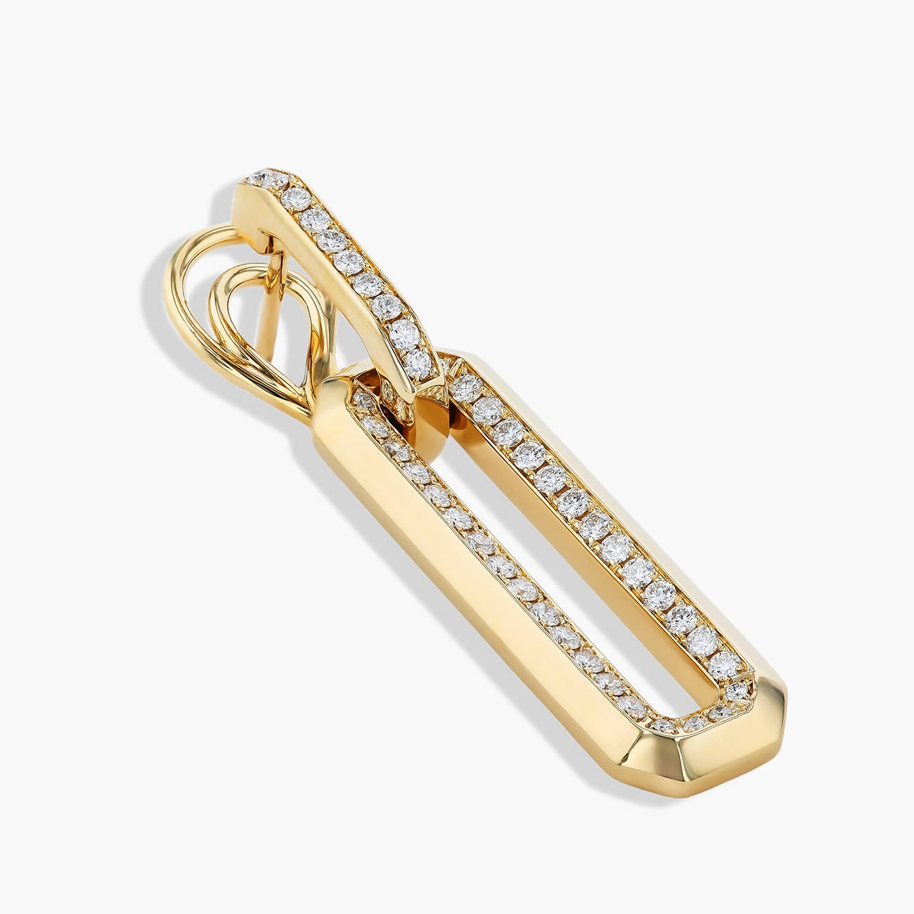Diamond Pavé Open Link Drop Earrings