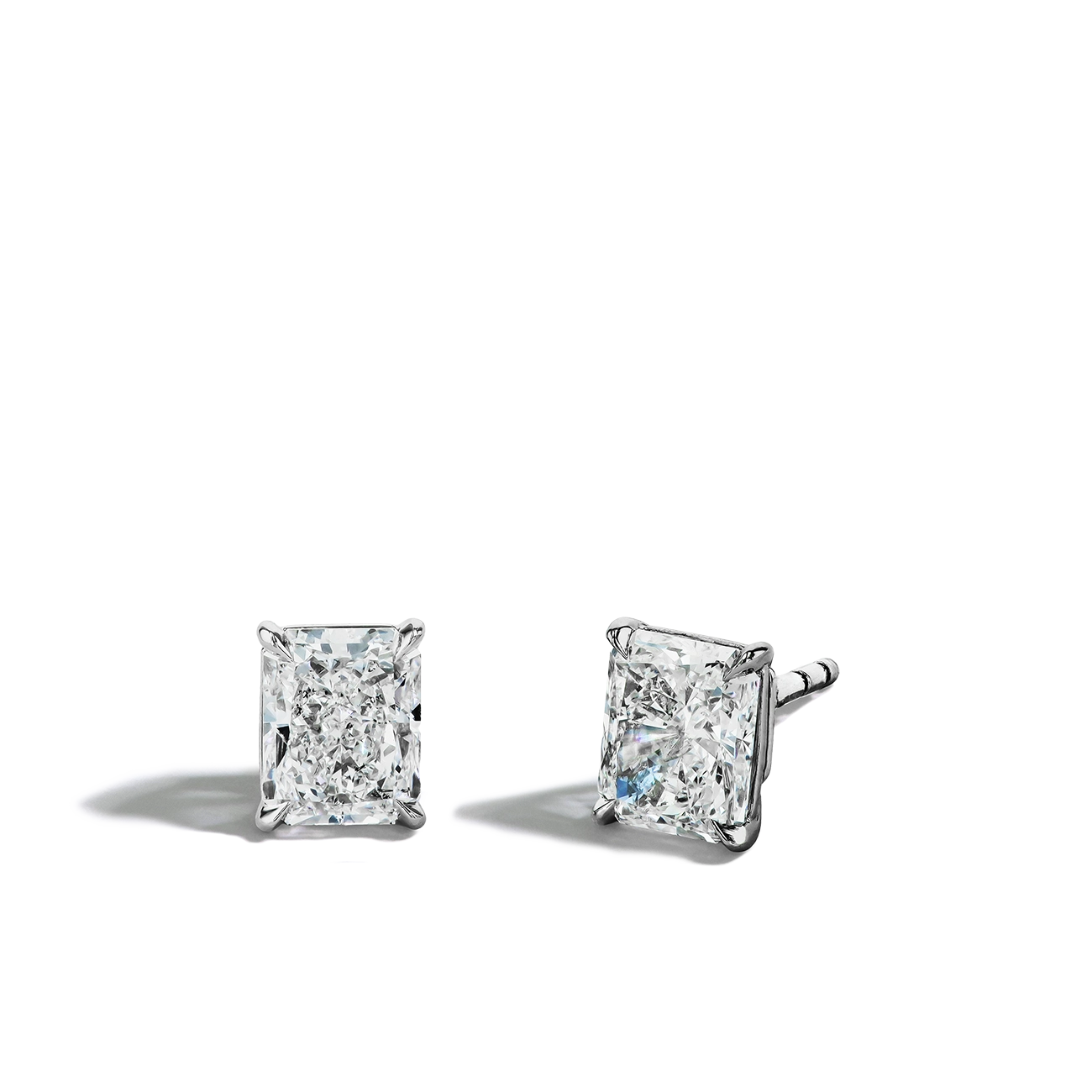 3 Carat Radiant-Cut Diamond Stud Earrings