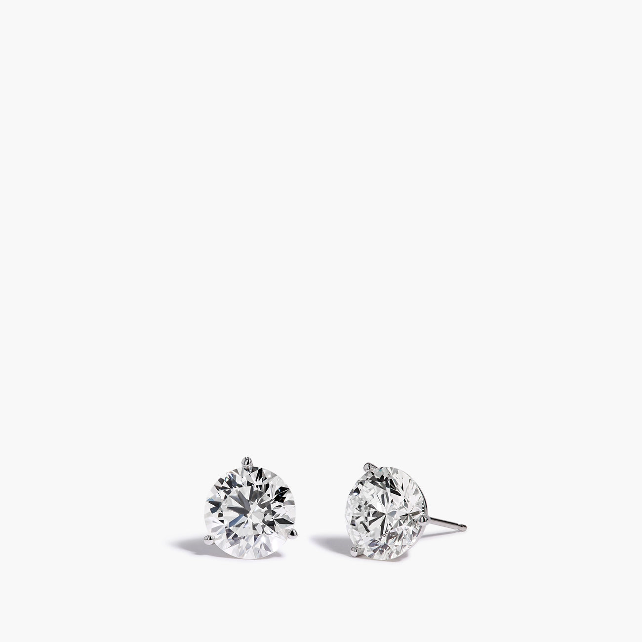 8 Carat Diamond Stud Earrings in 14K White Gold