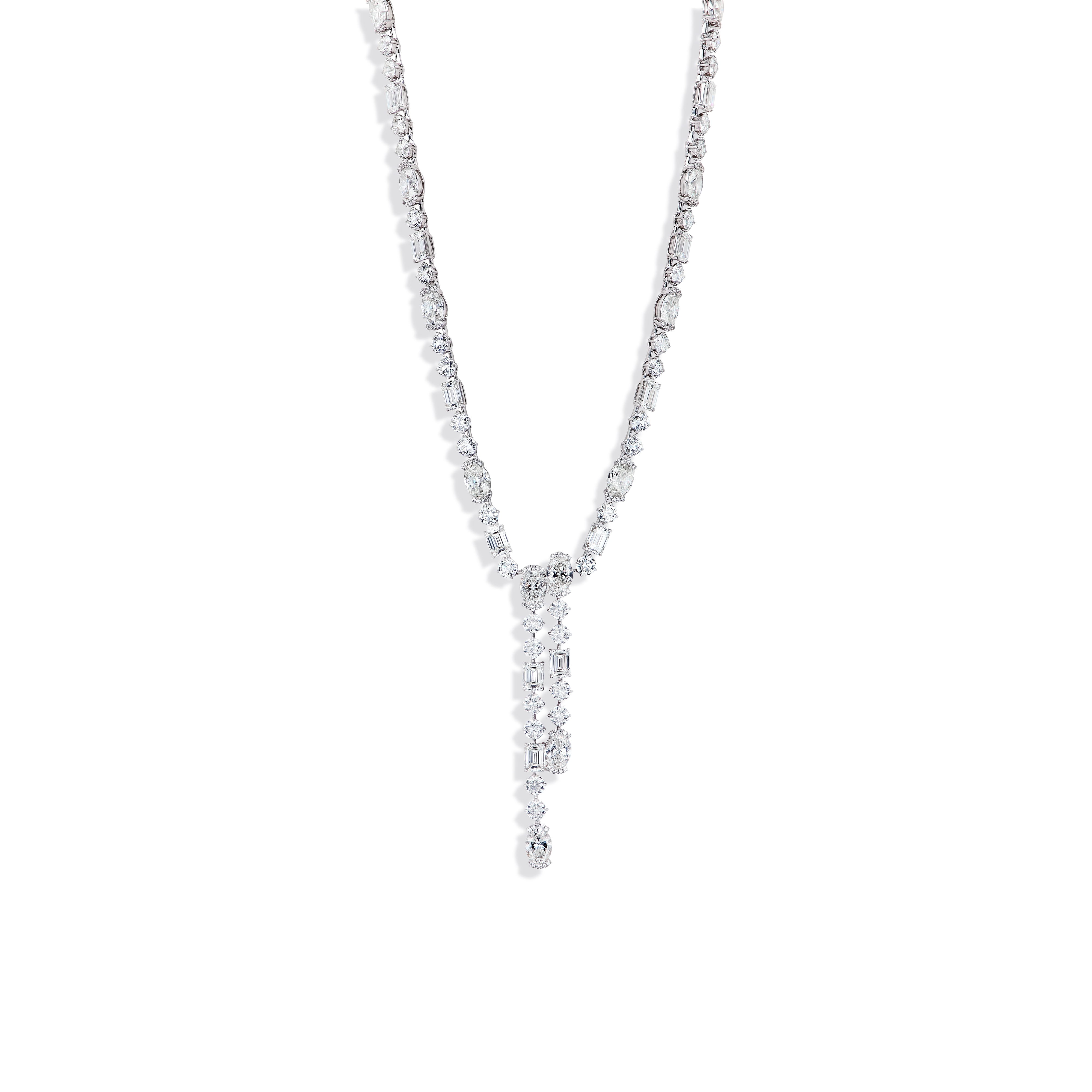 41 Carat Fancy Shape Diamond Lariat Necklace
