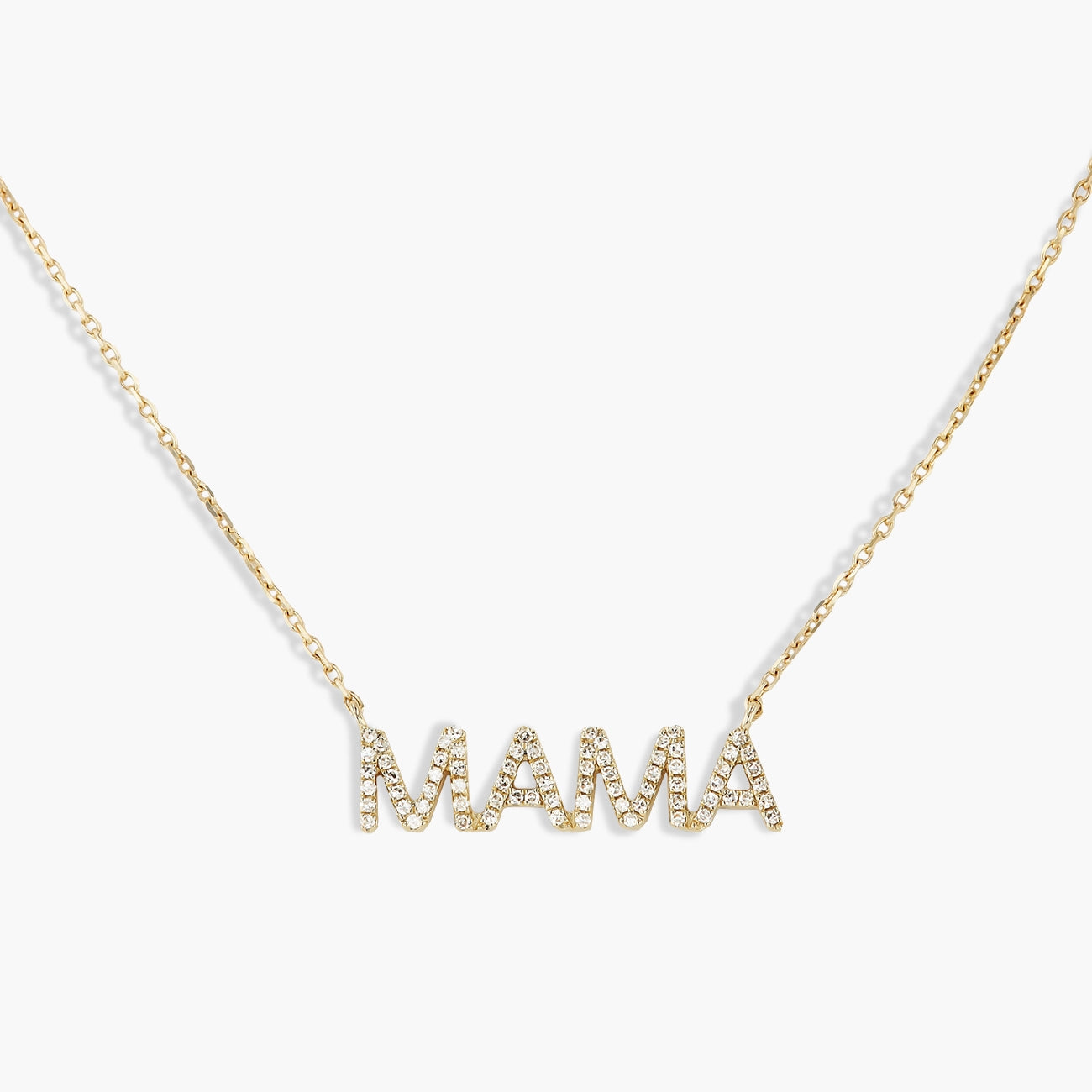 Diamond Pavé Mama Pendant Necklace