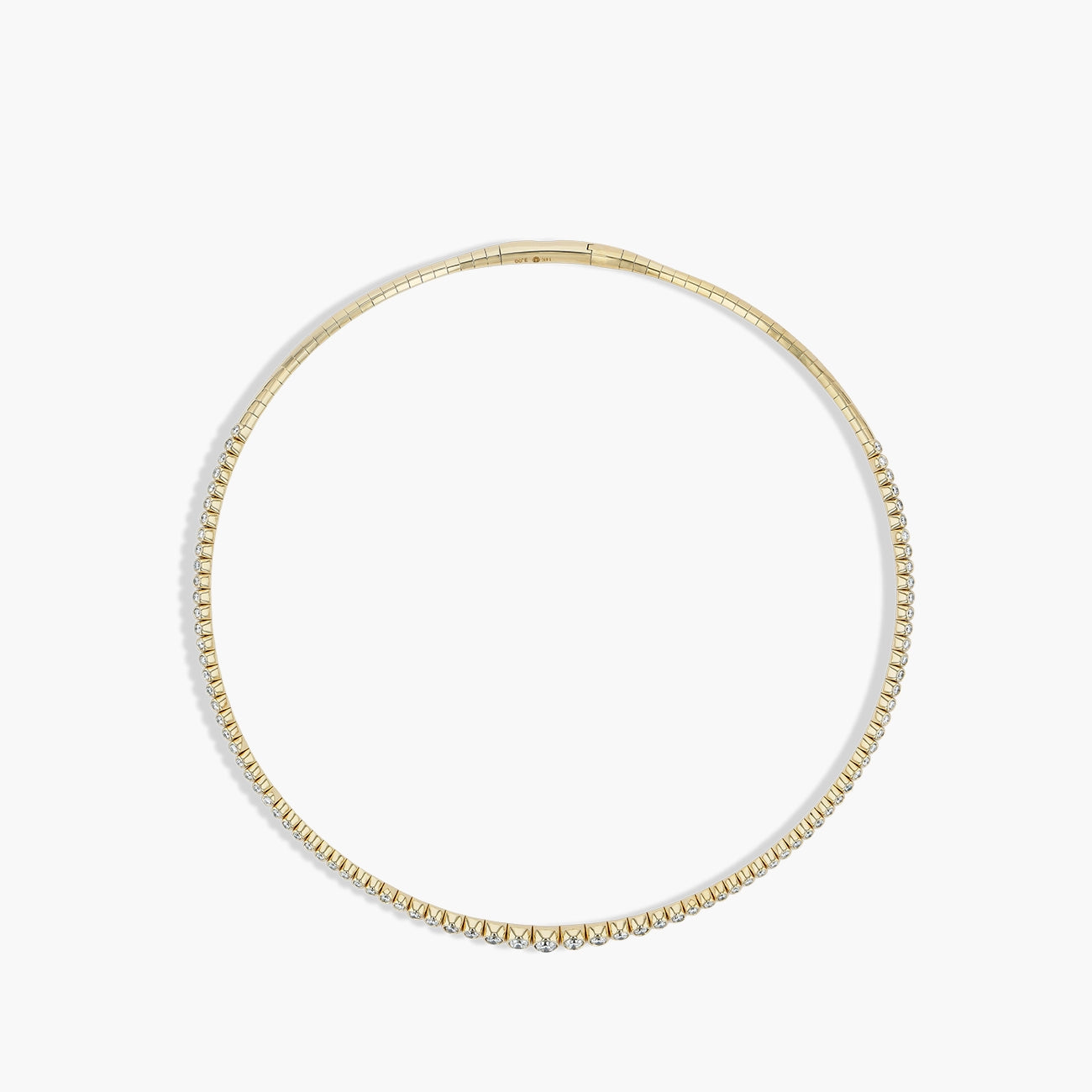 3 Carat Graduated Diamond Bezel Set Collar Necklace