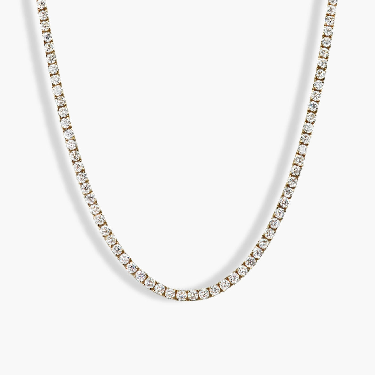 16 Carat Diamond Tennis Necklace in 14K Yellow Gold
