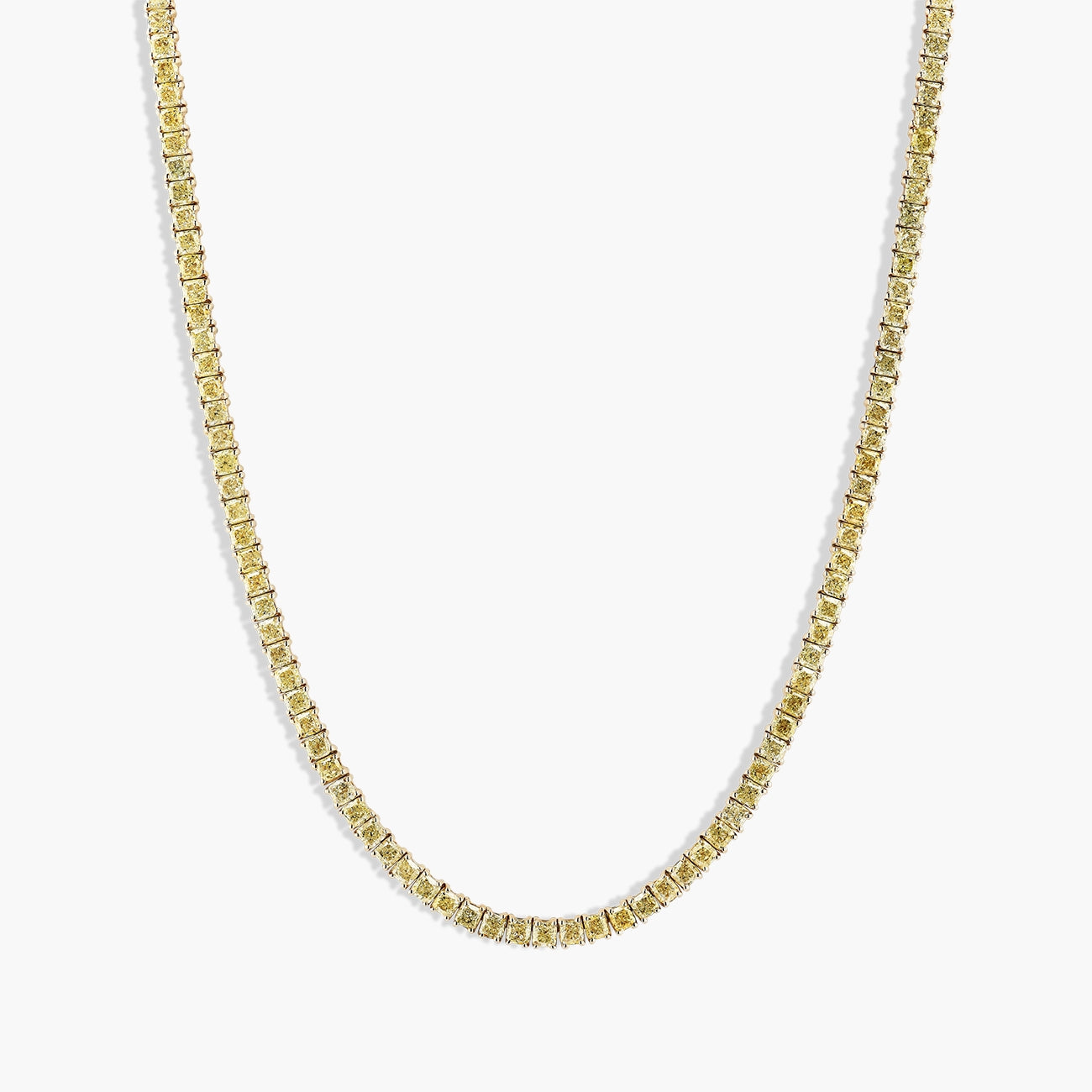18 Carat Yellow Diamond Tennis Necklace