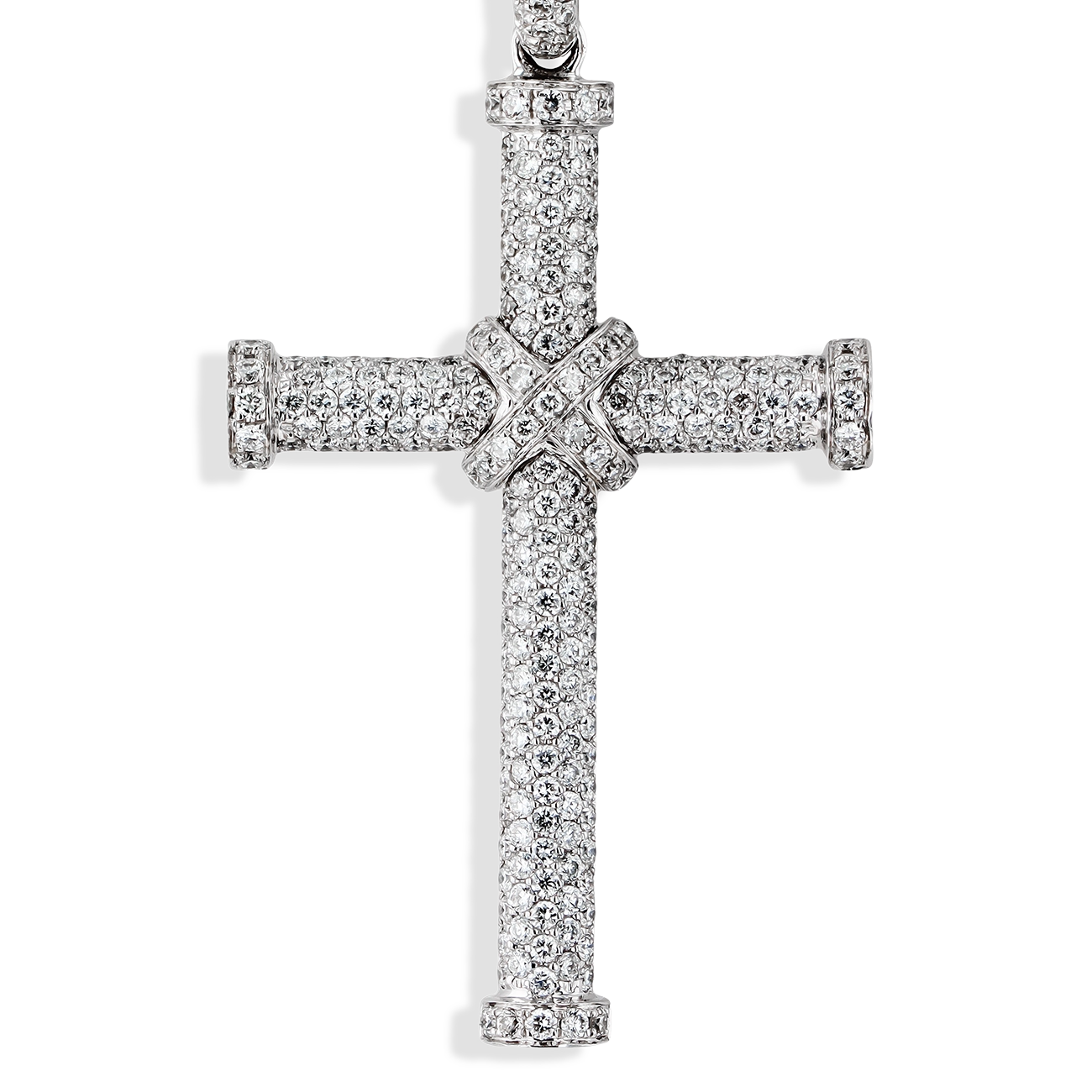 Custom Large Bail Diamond Cross Pendant