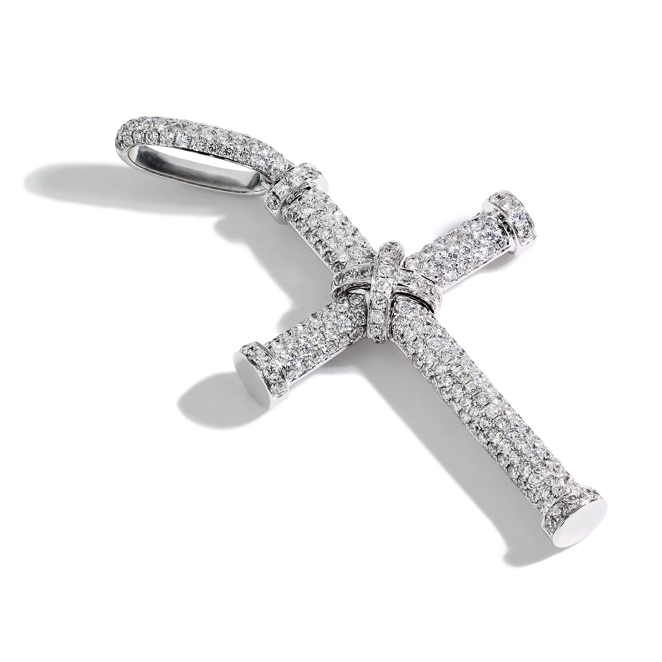 Custom Large Bail Diamond Cross Pendant