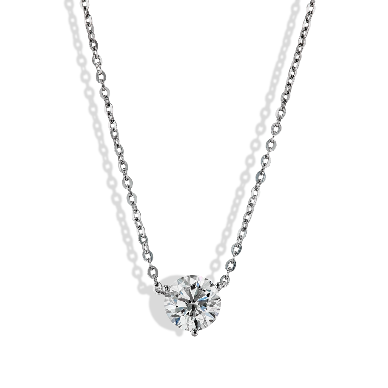 2 Carat Solitaire Pendant Necklace