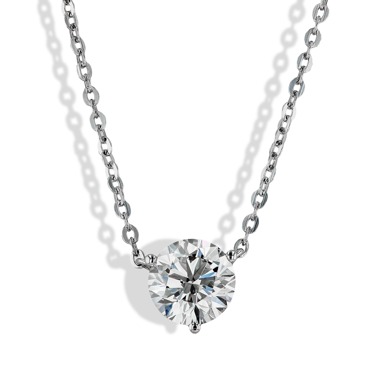 2 Carat Solitaire Pendant Necklace