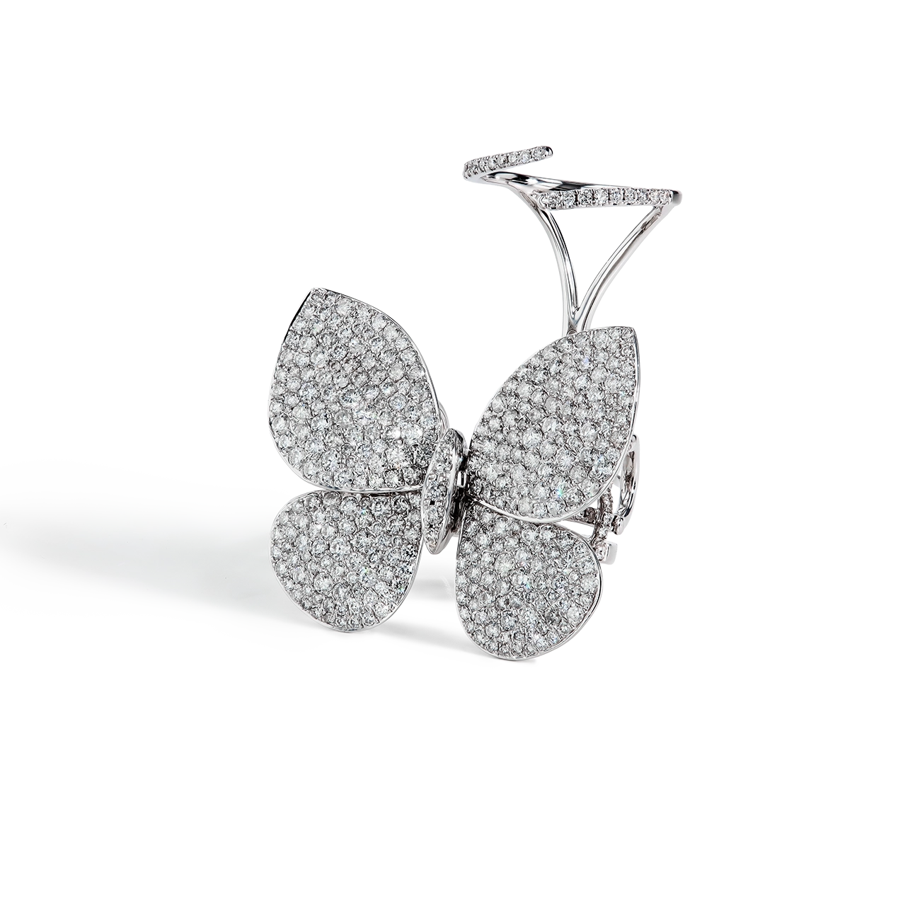 Pavé Diamond Small Butterfly Ring