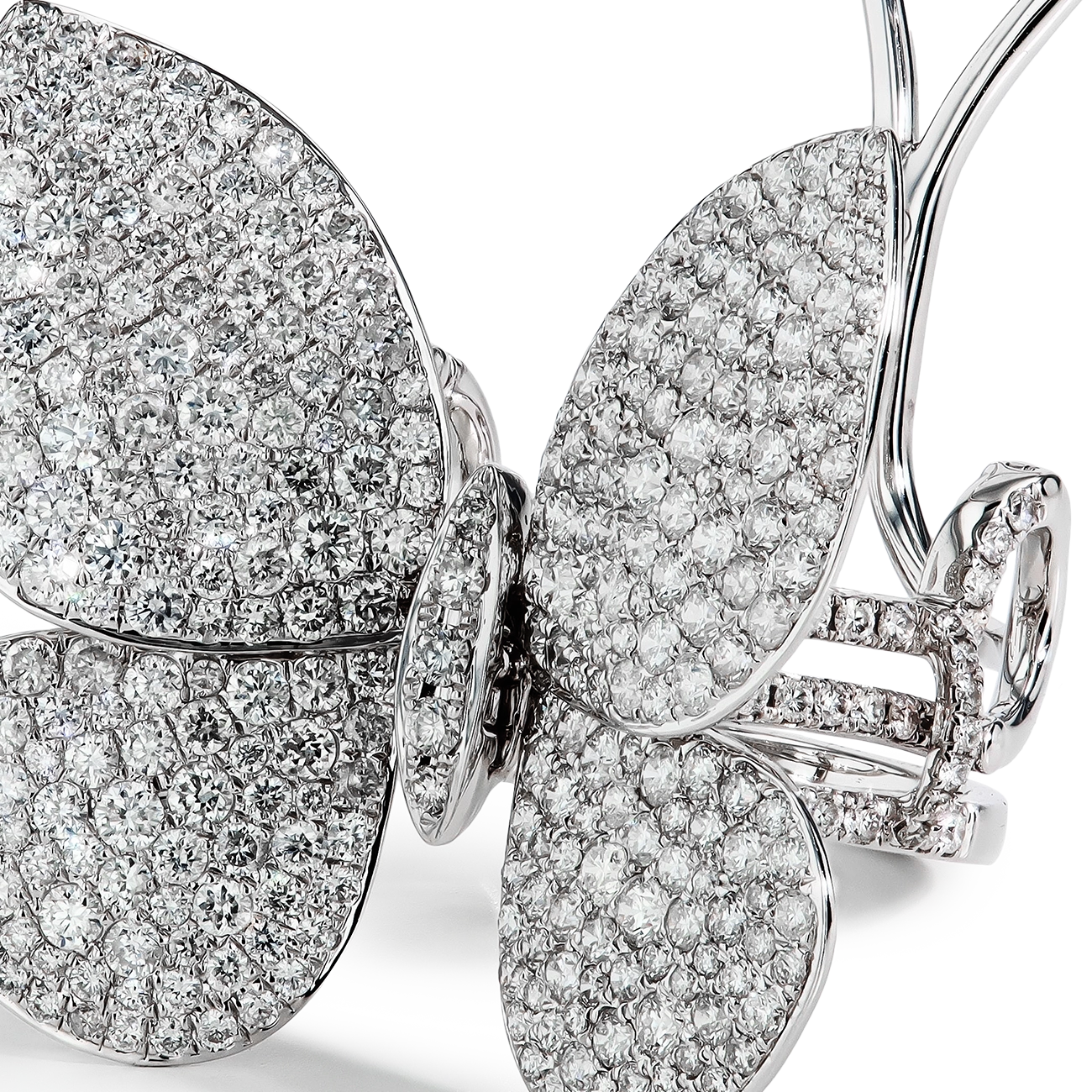 Pavé Diamond Small Butterfly Ring