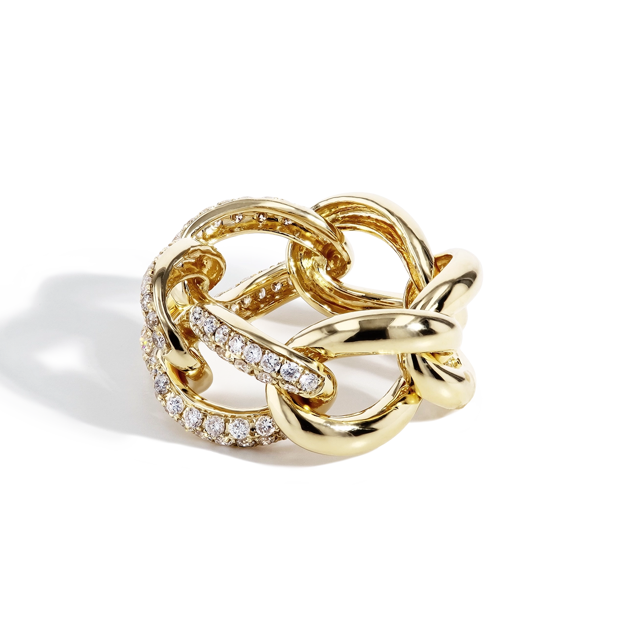 Pavé Diamond Link Ring