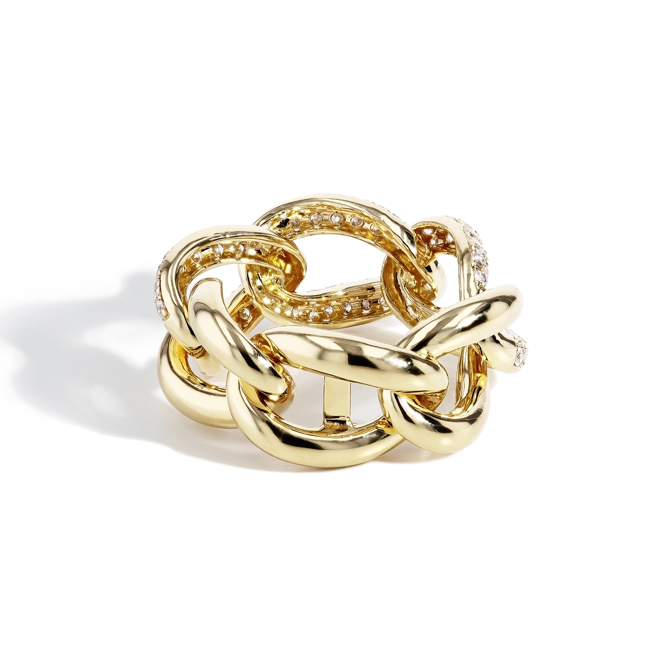 Pavé Diamond Link Ring