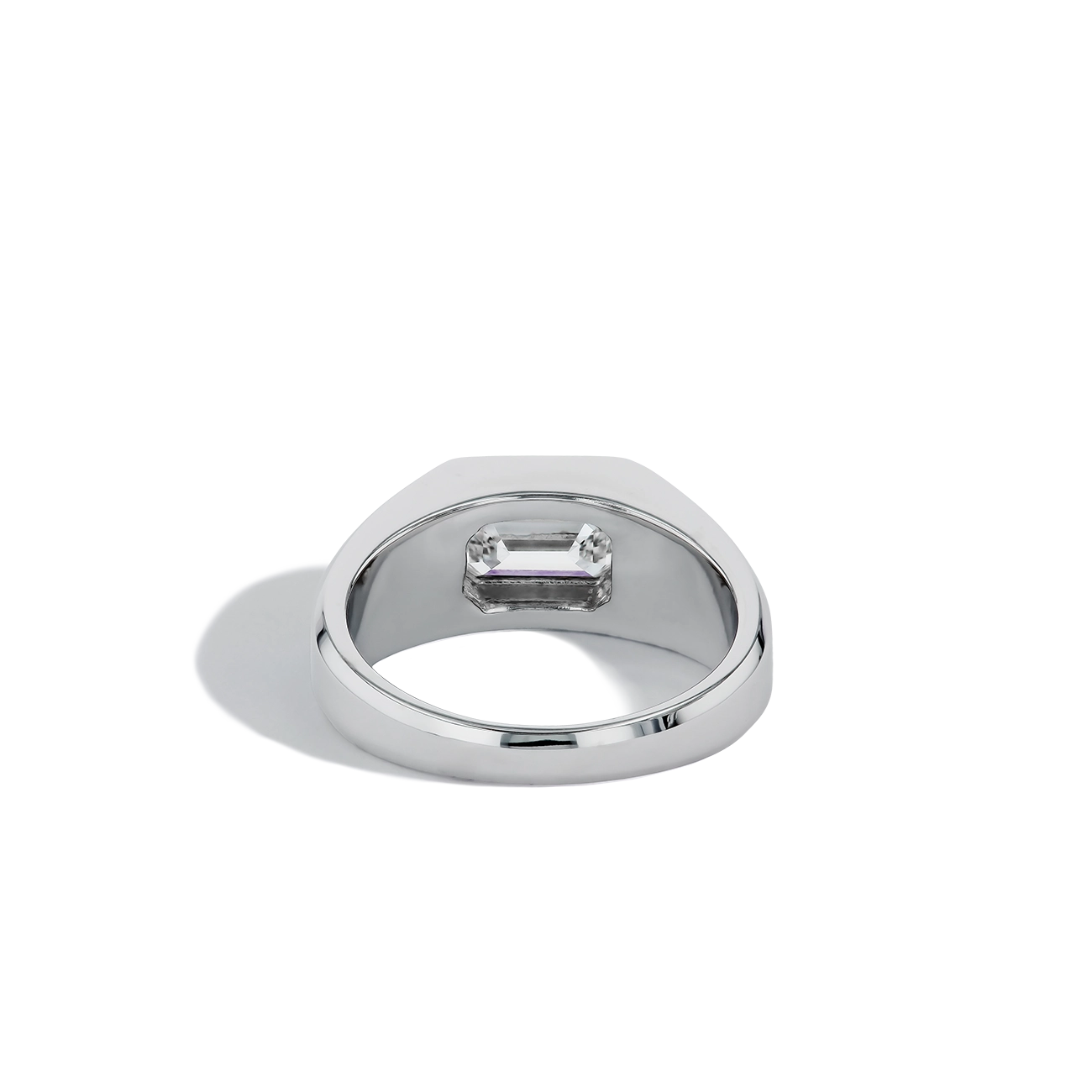 2 Carat Lab Emerald-Cut Lab Diamond Signet Ring