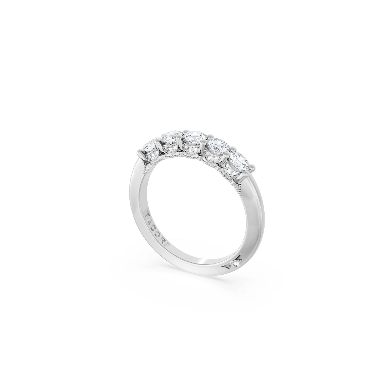 Tacori Crescent RoyalT Platinum 1/4 Diamond Wedding Band