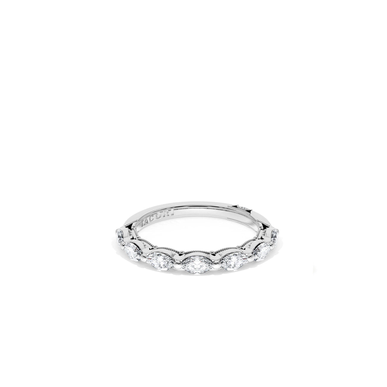 Tacori Sculpted Crescent Halfway Diamond Wedding Band