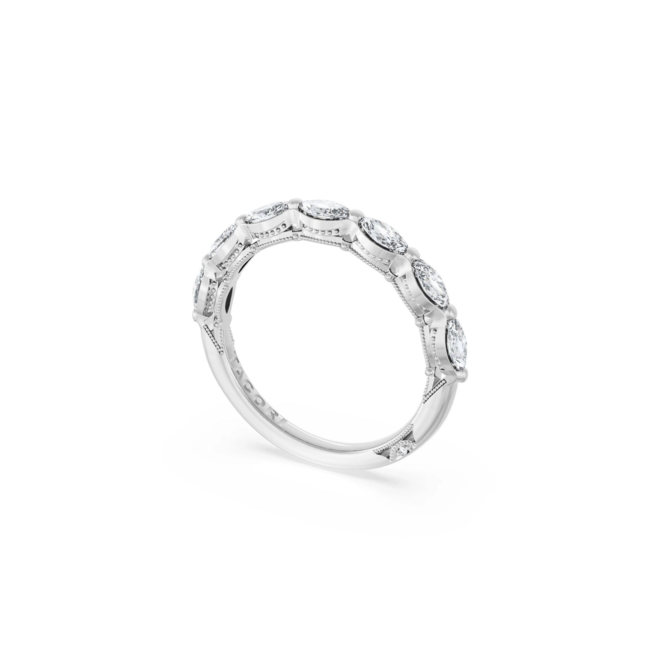 Tacori Sculpted Crescent Halfway Diamond Wedding Band
