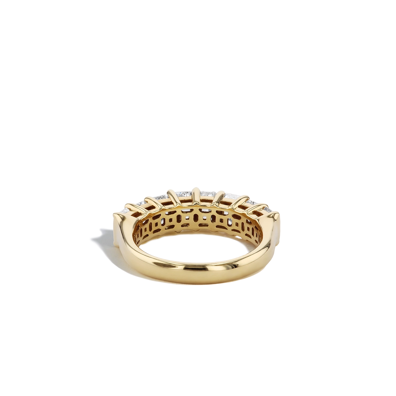 2 Carat Emerald Diamond Airline Band