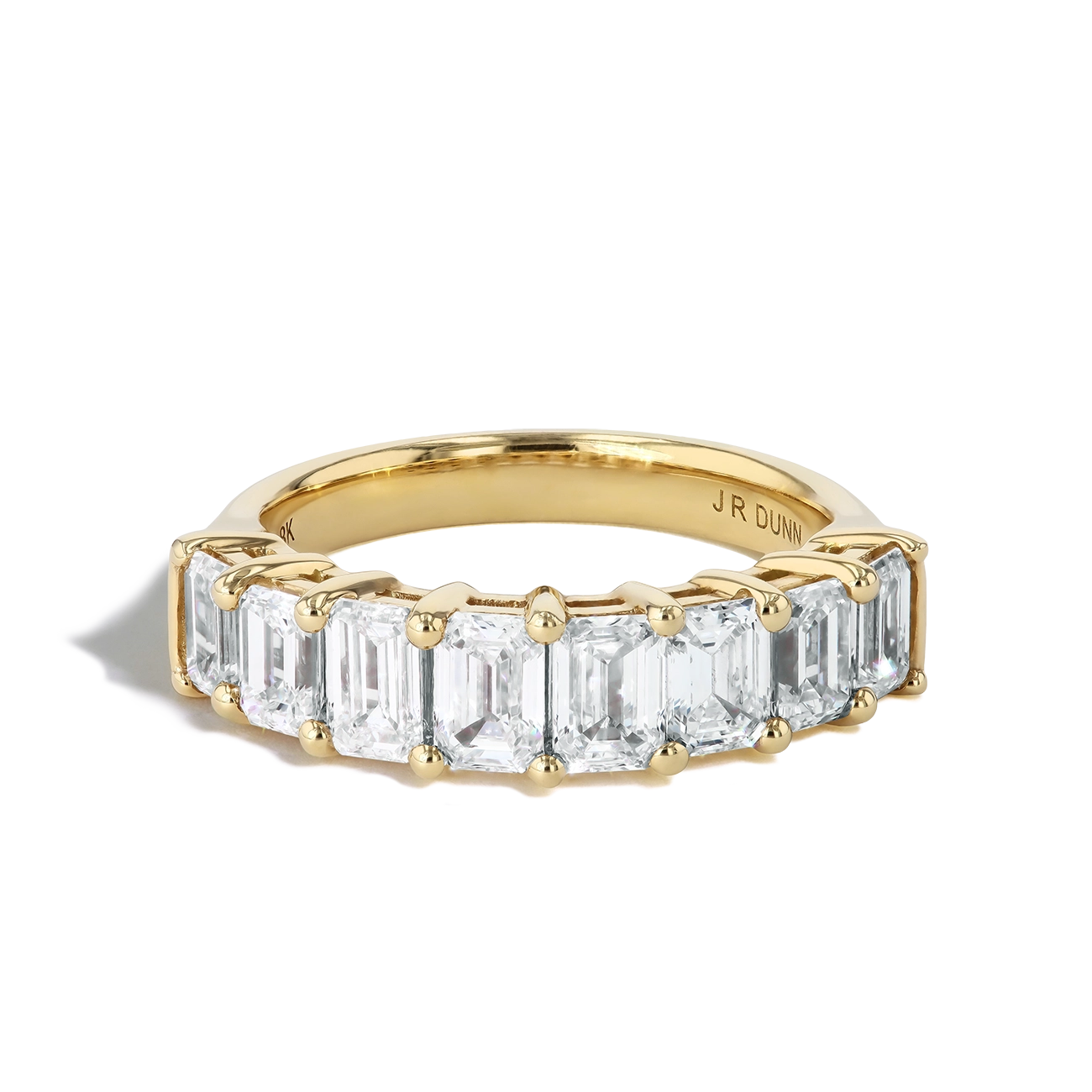 2 Carat Emerald Diamond Airline Band
