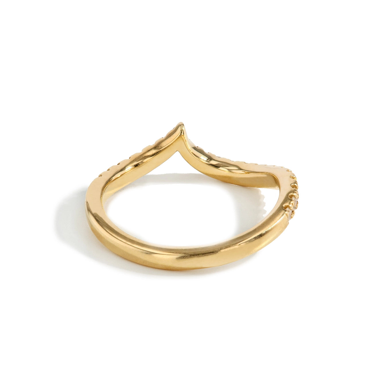 Diamond Pave Curved Wedding Band