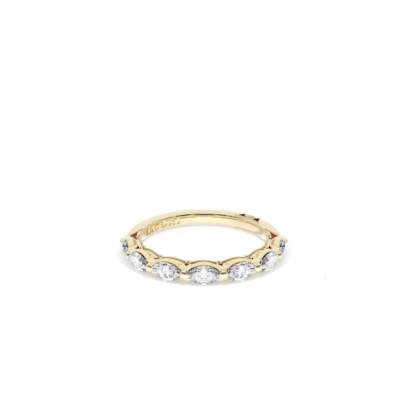 Tacori Sculpted Crescent Halfway Marquise Diamond Wedding Band