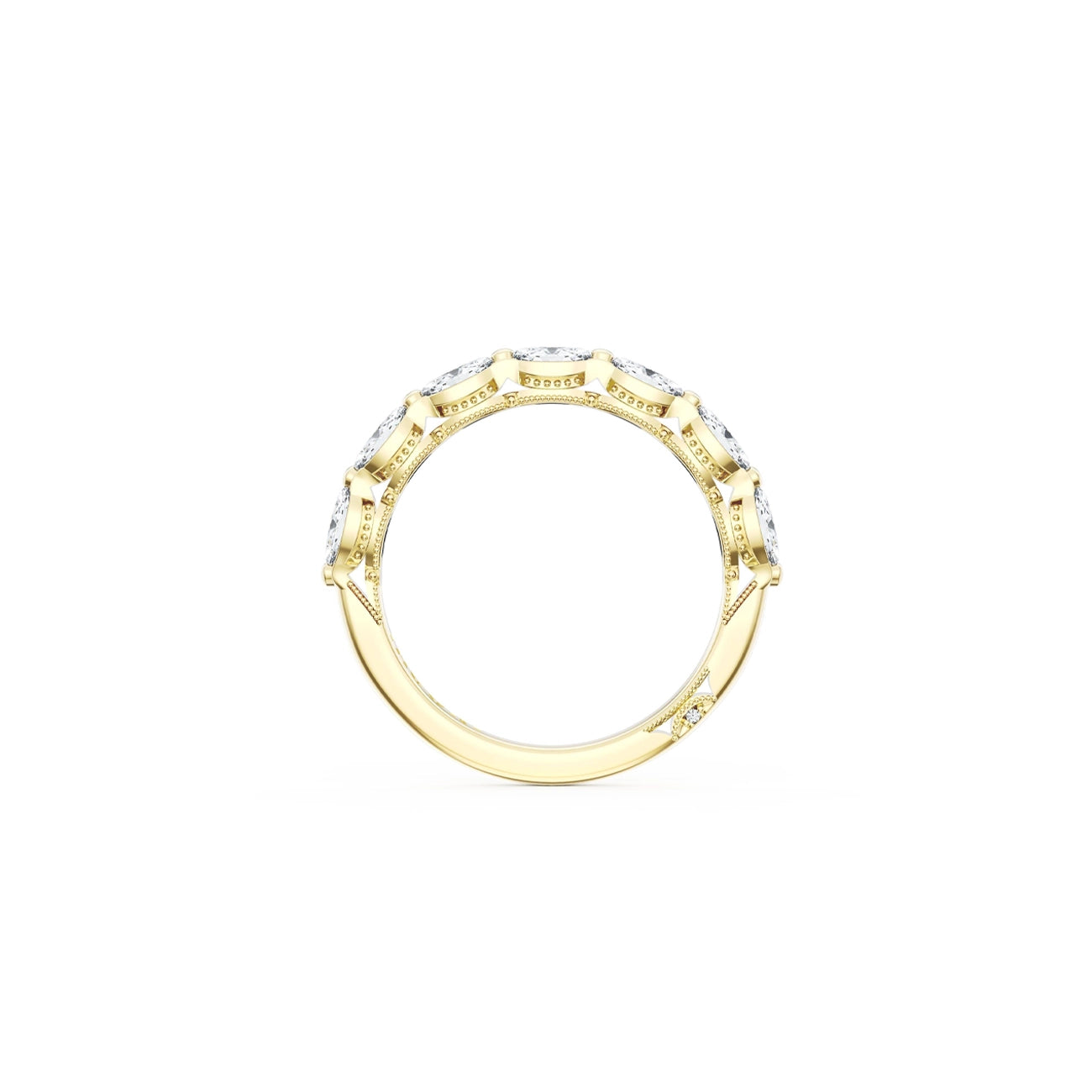 Tacori Sculpted Crescent Halfway Marquise Diamond Wedding Band