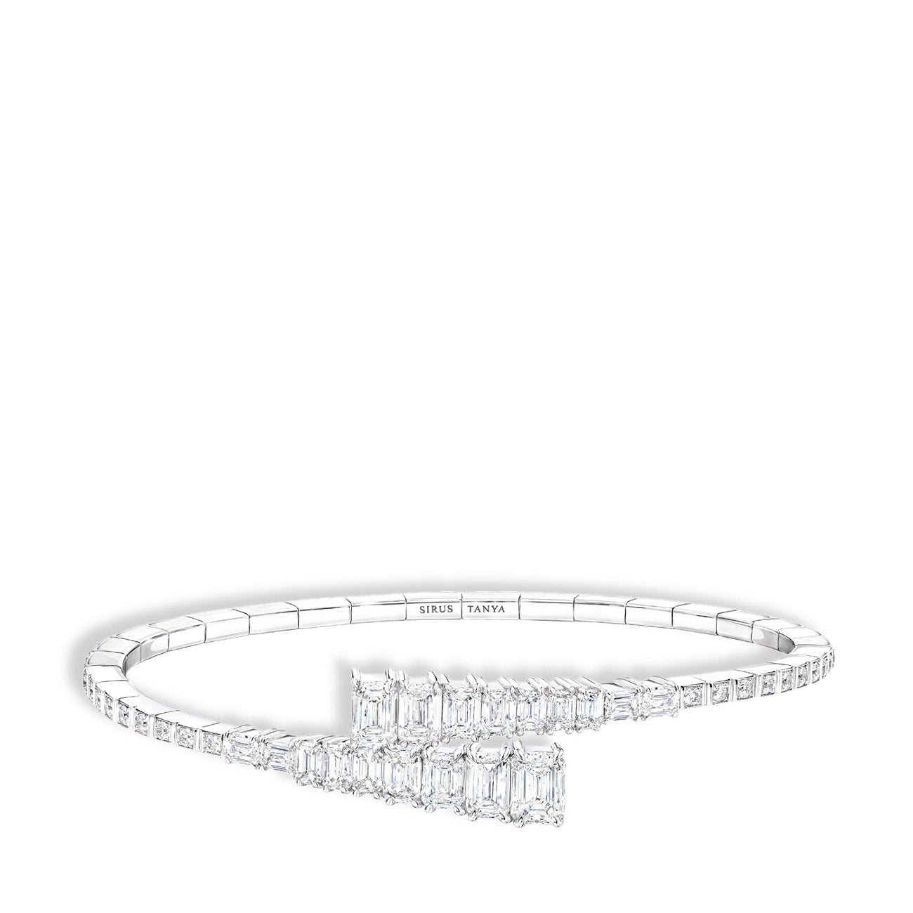 Private Label Emerald Cut Diamond Harmony Bangle
