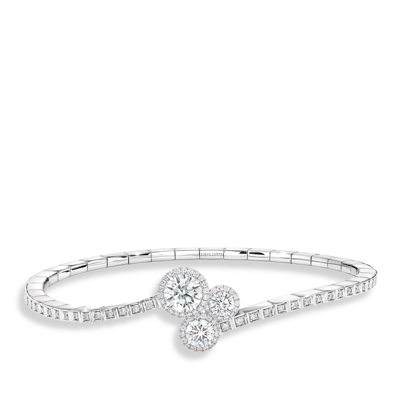 Private Label Round Diamond Trio Bangle
