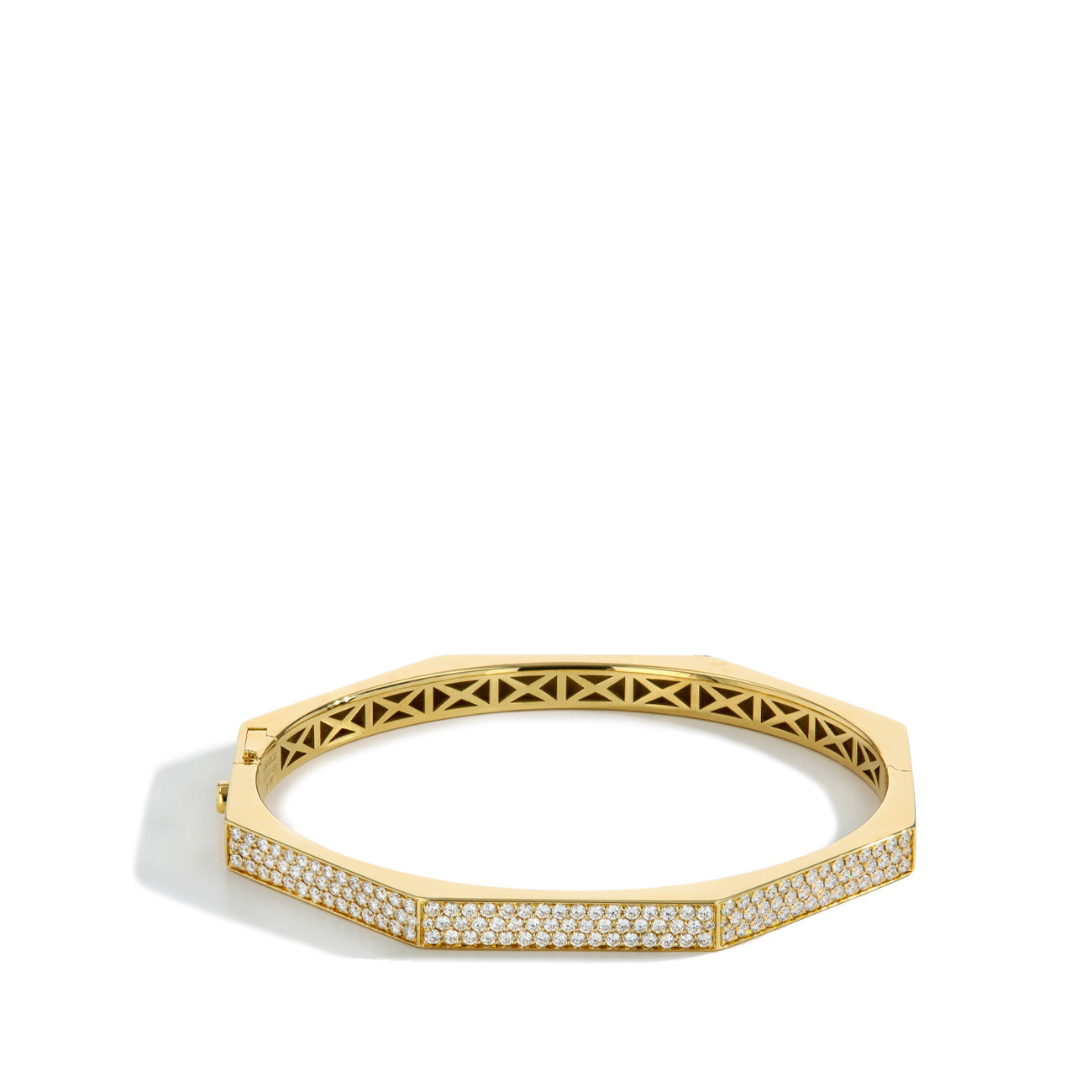 Octagon Pavé Diamond Bangle Bracelet