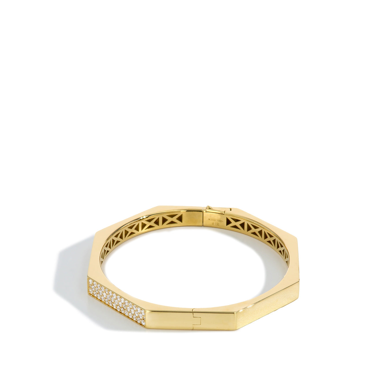 Octagon Pavé Diamond Bangle Bracelet