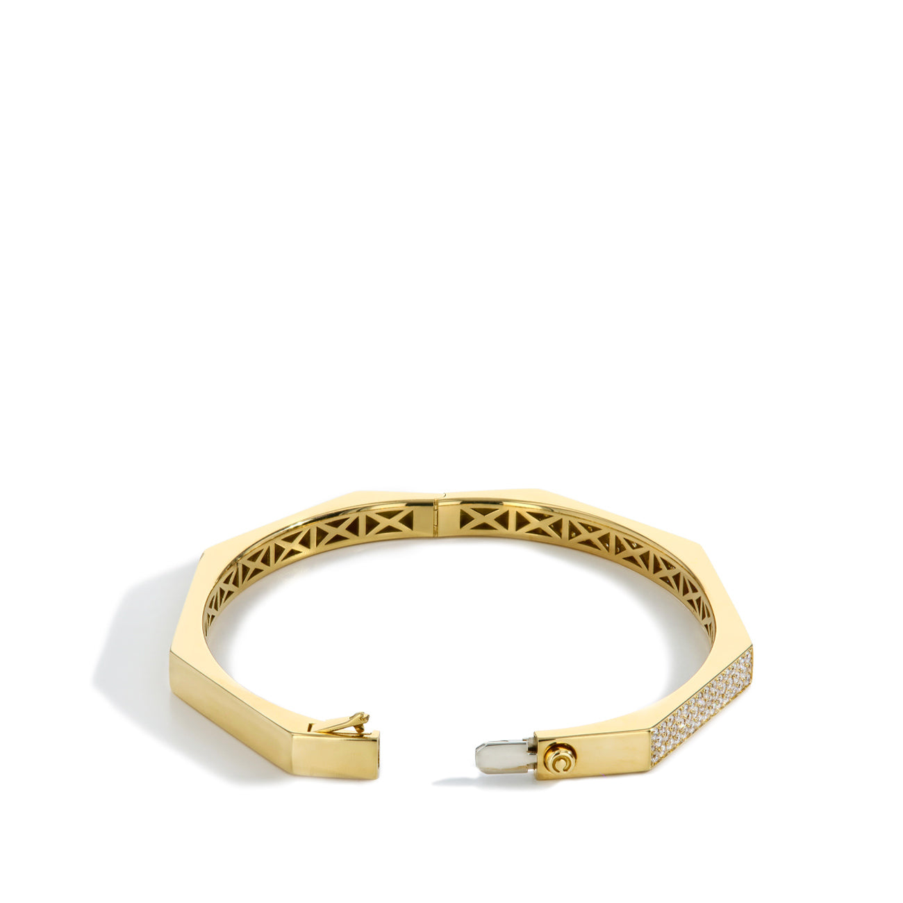 Octagon Pavé Diamond Bangle Bracelet