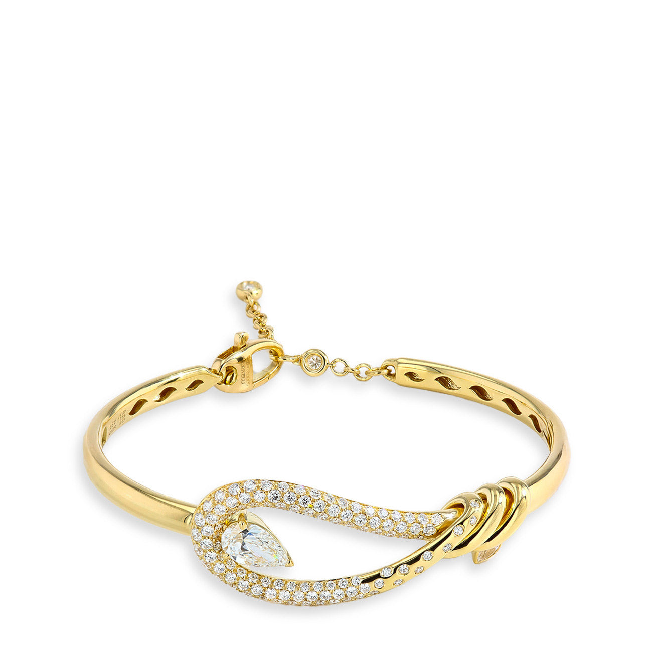 Diamond Pear Pave Bangle Bracelet