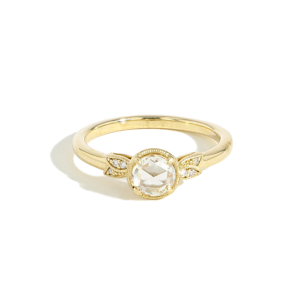 Kirk Kara Rose Cut Diamond Engagement Ring in Yellow Gold - Size 6.5