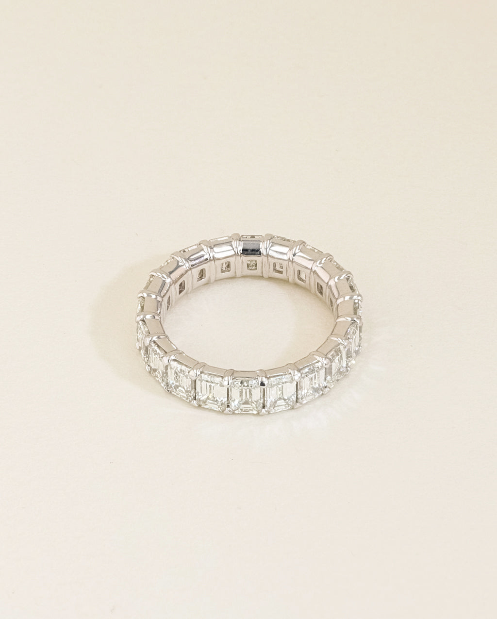5ctw Emerald Cut Diamond Eternity Ring in Platinum