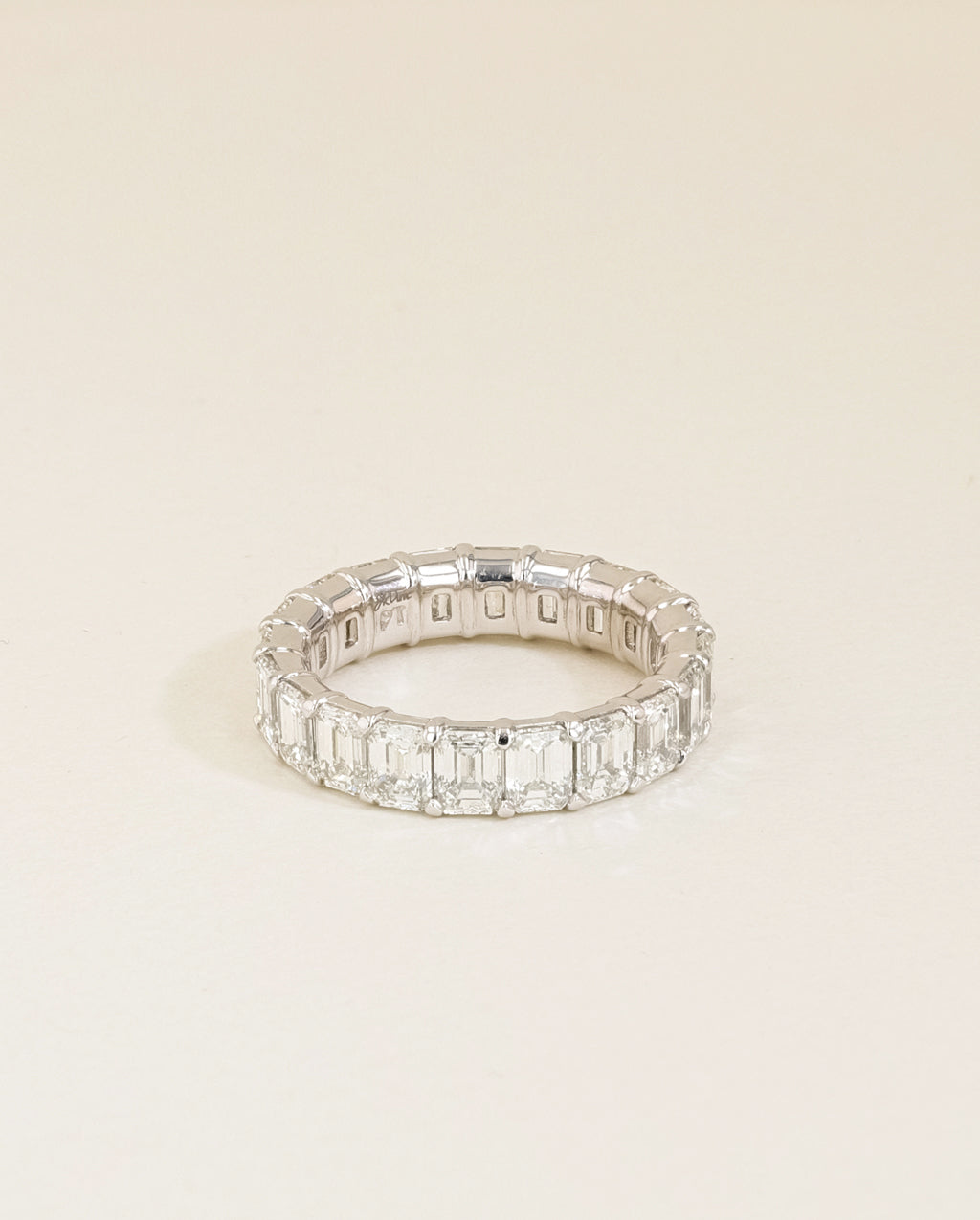 5ctw Emerald Cut Diamond Eternity Ring in Platinum