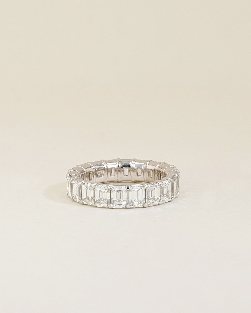 5ctw Emerald Cut Diamond Eternity Ring in Platinum