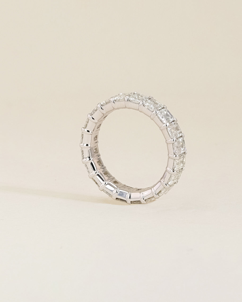 5ctw Emerald Cut Diamond Eternity Ring in Platinum