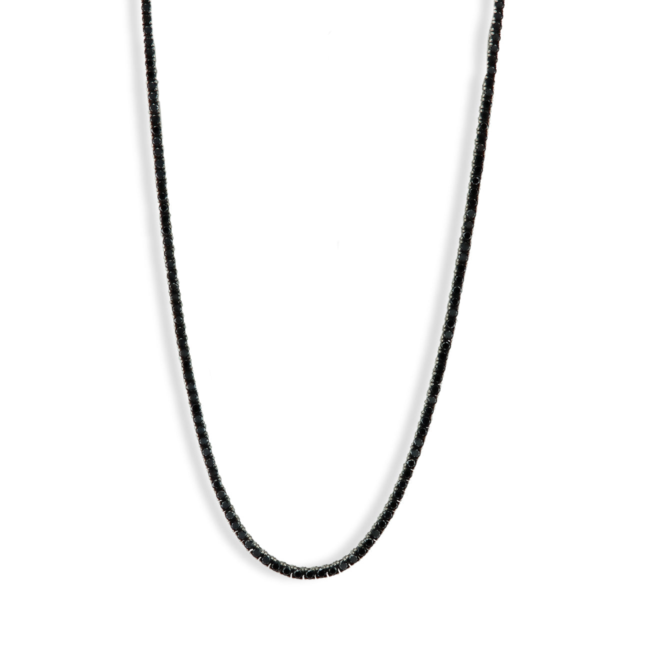 12 Carat Men's Black Diamond Tennis Necklace