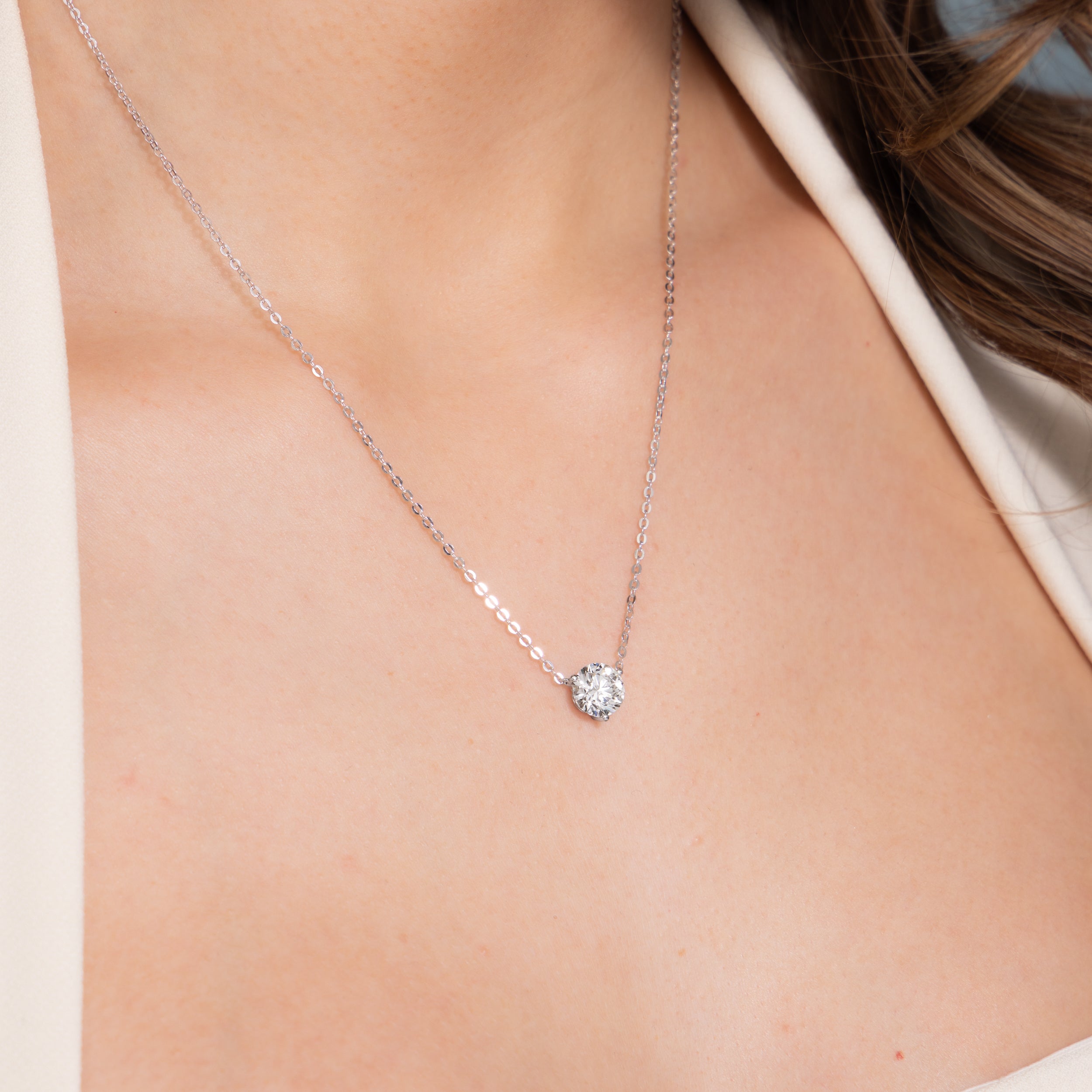 2 Carat Solitaire Pendant Necklace