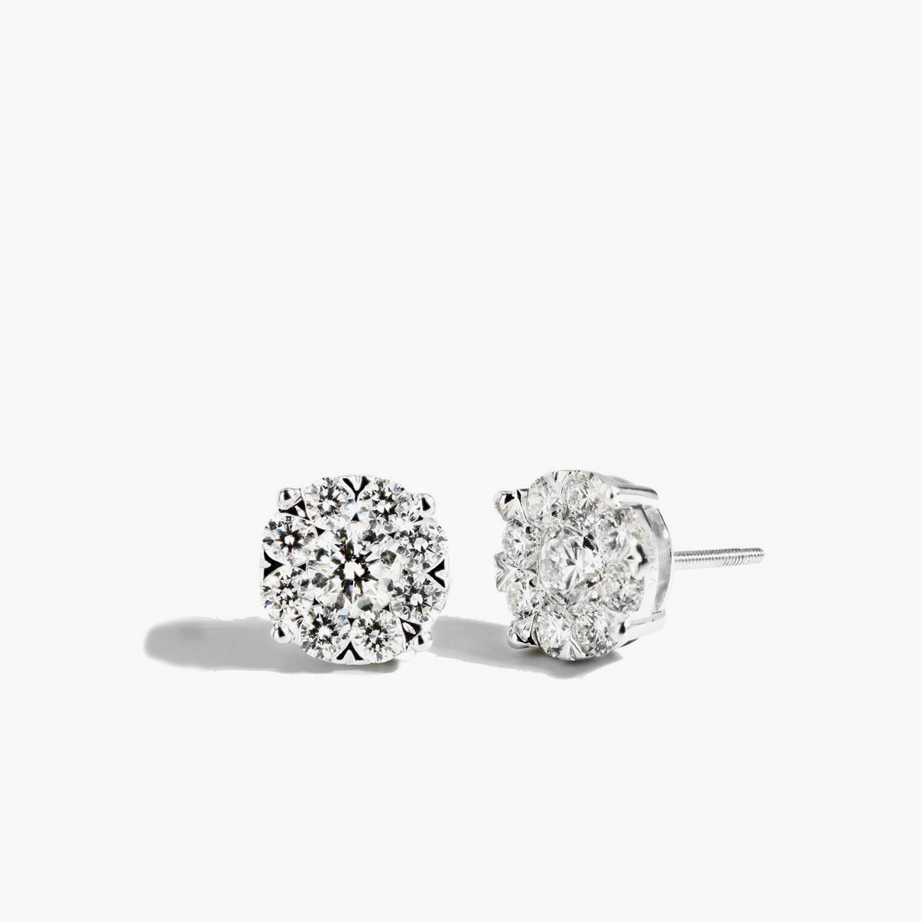 2 Carat Illusion Diamond Studs in 14k White Gold