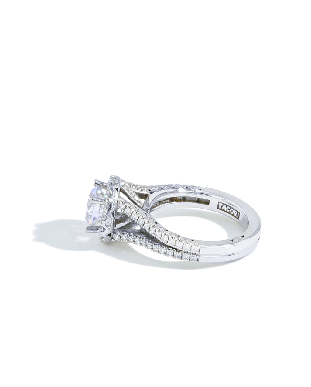 Tacori Petite Crescent Round Bloom Split Band Engagement Ring