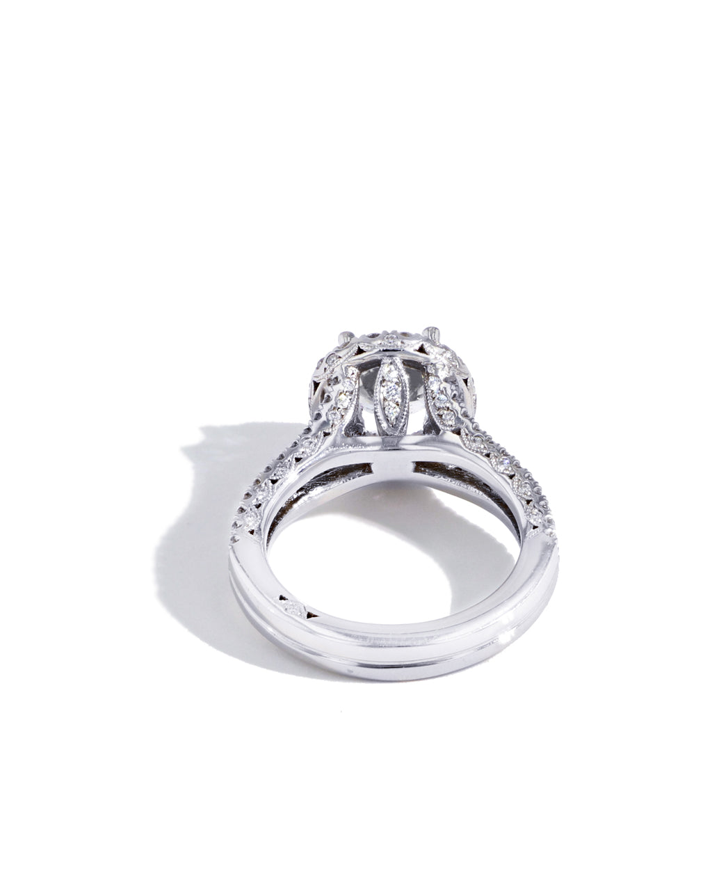 Tacori Petite Crescent Round Bloom Split Band Engagement Ring