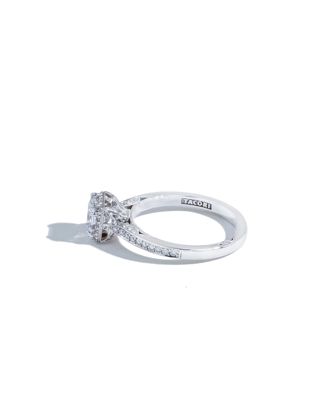 Tacori Dantela Princess Halo Pave Diamond Engagement Ring Setting