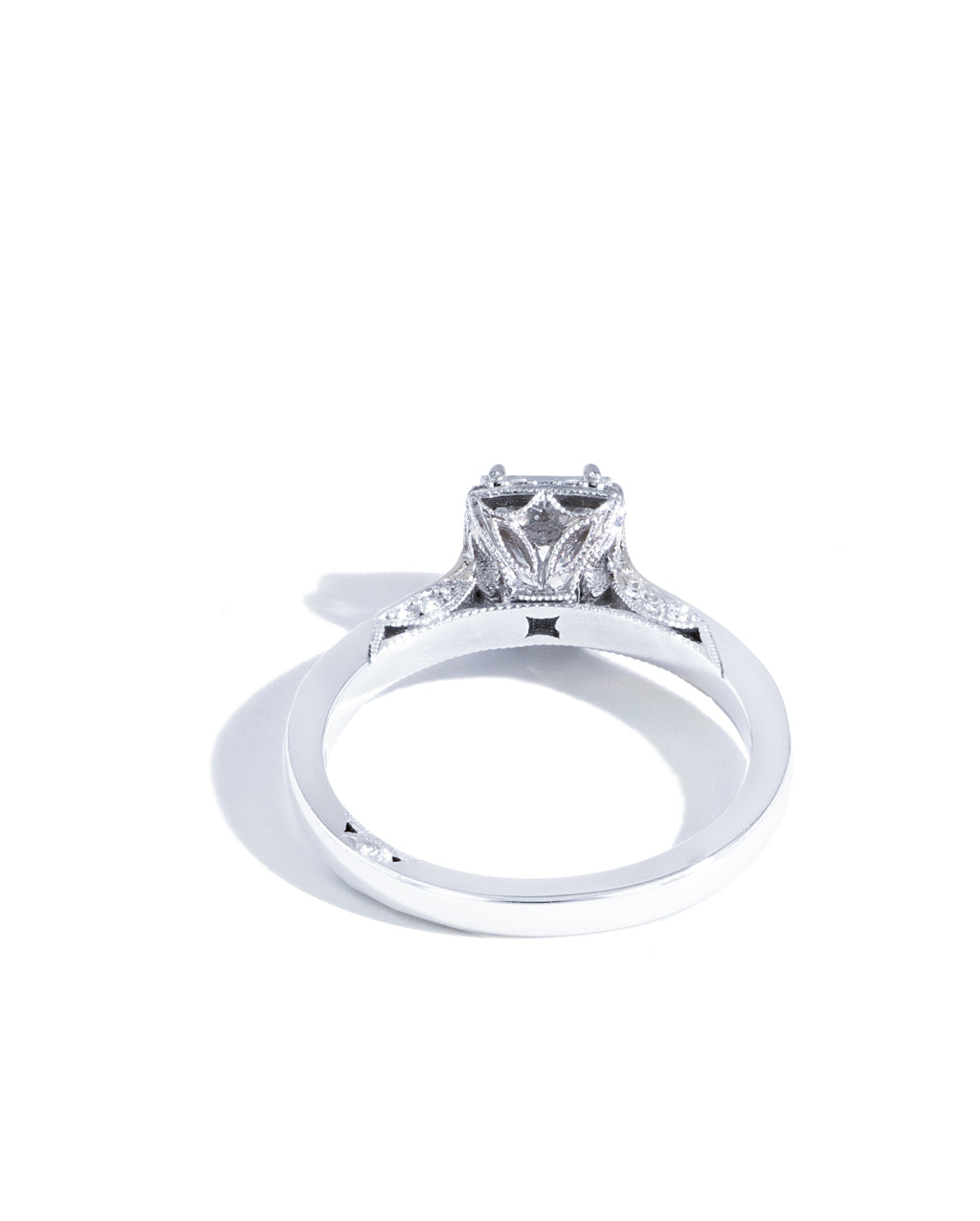Tacori Dantela Princess Halo Pave Diamond Engagement Ring Setting