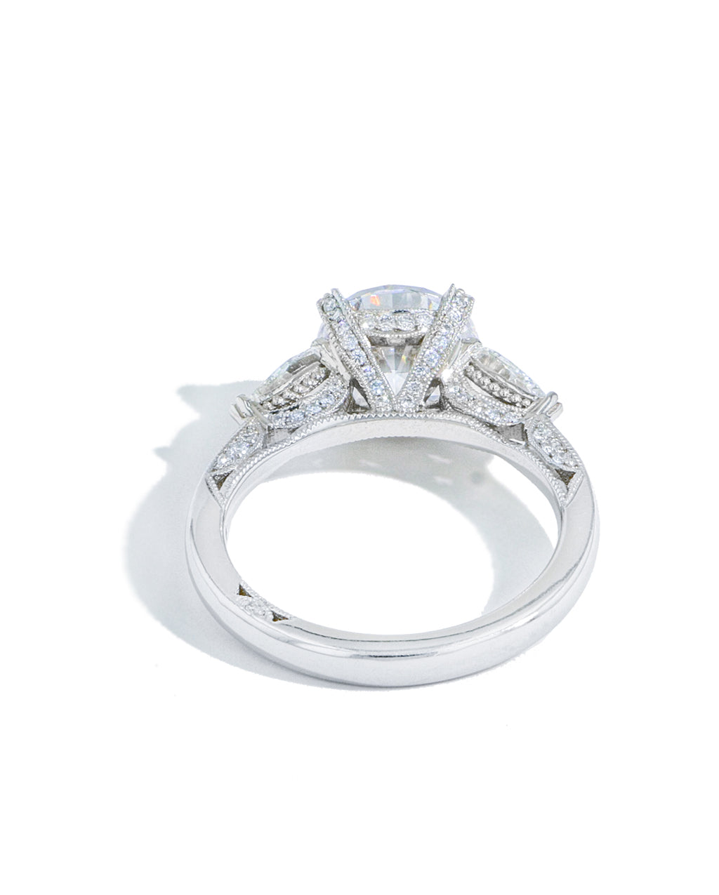 Tacori Royal T Round Side Stone Engagement Ring Setting in Platinum