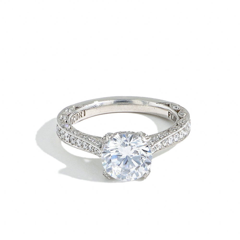Tacori RoyalT Pave Diamond Platinum Engagement Setting