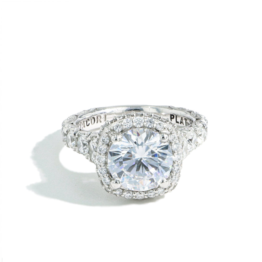 Tacori RoyalT Classic Crescent Cushion Bloom Engagement Setting