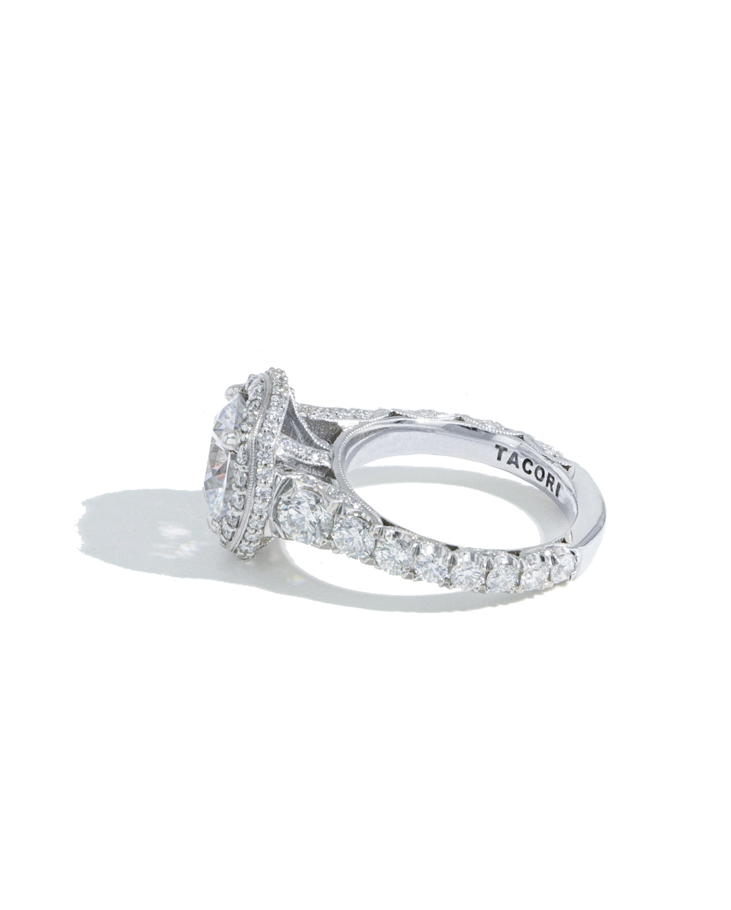Tacori RoyalT Classic Crescent Cushion Bloom Engagement Setting